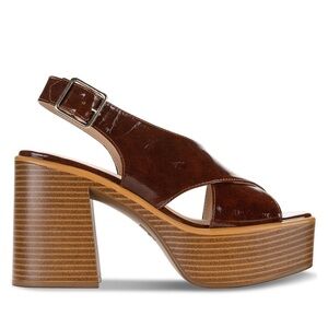 Sun + Stone New Crisscross Platform Dress Sandals.
